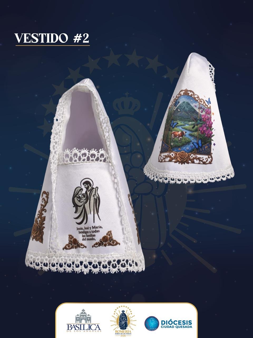 Vestido «Persistencia, fe que permanece» de la familia Araya Yrigoye para la Virgen de los Ángeles