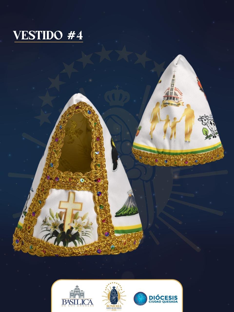 Vestido «Antonieta» de la familia Cascante Montero para la Virgen de los Ángeles
